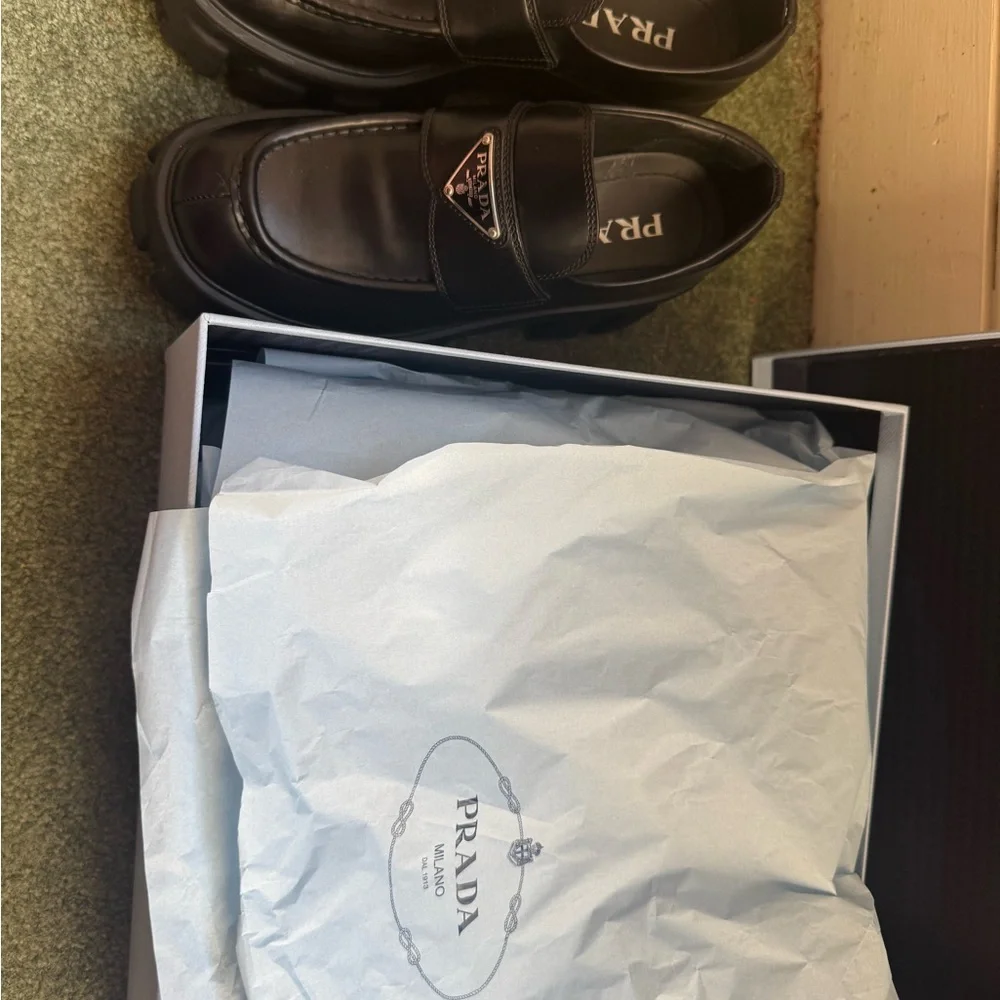 Prada Black Platform Loafers with Chunky Sole - Picture 6 of 6